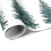 Moderne Wasserfarbe Winter Pine Grün Baum Weihnach Geschenkpapier (Rolleneckpunkt)