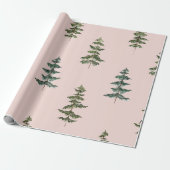 Moderne Wasserfarbe Winter Pine Grün Baum Weihnach Geschenkpapier (Ungerollt)