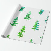 Moderne Wasserfarbe Winter Pine Grün Baum Weihnach Geschenkpapier (Ungerollt)