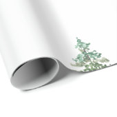 Moderne Wasserfarbe Winter Pine Grün Baum Weihnach Geschenkpapier (Rolleneckpunkt)