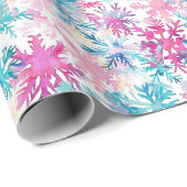 Moderne Wasserfarbe Winter Schneeflocken Weihnacht Geschenkpapier (Rolleneckpunkt)
