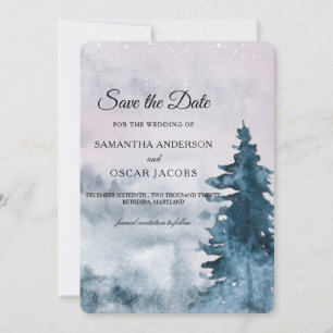 Moderne Wasserfarbe Winter Weihnachtsbaum Natur Re Save The Date