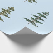 Moderne Wasserfarbe Winterkiefer Baum Hellblau Geschenkpapier (Ecke)