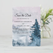 Moderne Wasserfarbe Winterweihnachtsbaum Natur Sav Save The Date (Stehend Vorderseite)