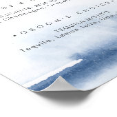 Moderne Wasserfarbe | Zeichen für Blaue Signatur Poster (Ecke)