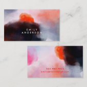 Moderne Wasserfarben Abstrakte Kunst Visitenkarte (Vorne/Hinten)
