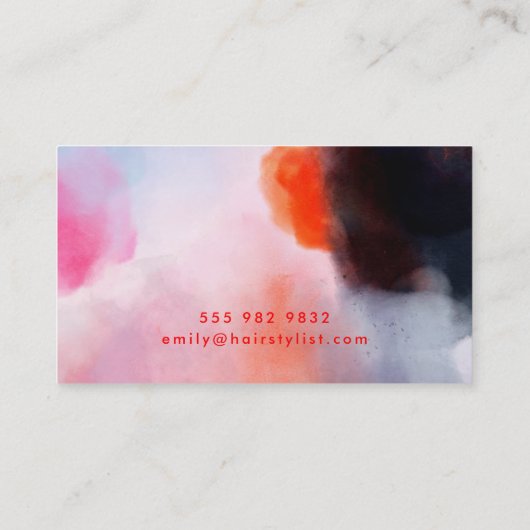 Moderne Wasserfarben Abstrakte Kunst Visitenkarte (Rückseite)