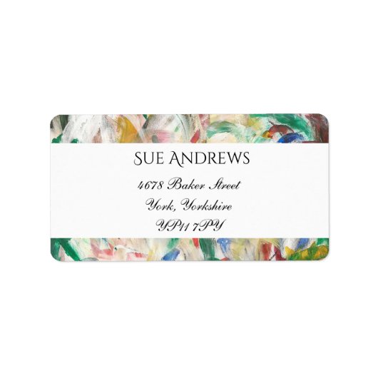 Moderne Wasserfarben Abstrakte Rücksendeadresse Adressaufkleber (Vorne)