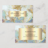 Moderne Wasserfarben Alkohol Tinte Gold Foil marmo Visitenkarte (Vorne/Hinten)