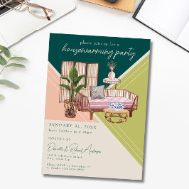 Moderne Wasserfarben Art Deco Party Einladung