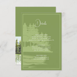 Moderne Wasserfarben - Bergsee Hochzeit Details Begleitkarte