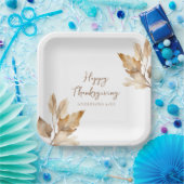 Moderne Wasserfarben-Blatt Thanksgiving Pappteller (Party)