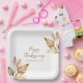 Moderne Wasserfarben-Blatt Thanksgiving Pappteller (Party)