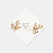 Moderne Wasserfarben-Blatt Thanksgiving Serviette (Ecke)