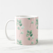 Moderne Wasserfarben-Blätter-Muster  Kaffeetasse (Links)