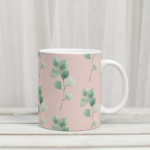 Moderne Wasserfarben-Blätter-Muster Kaffeetasse