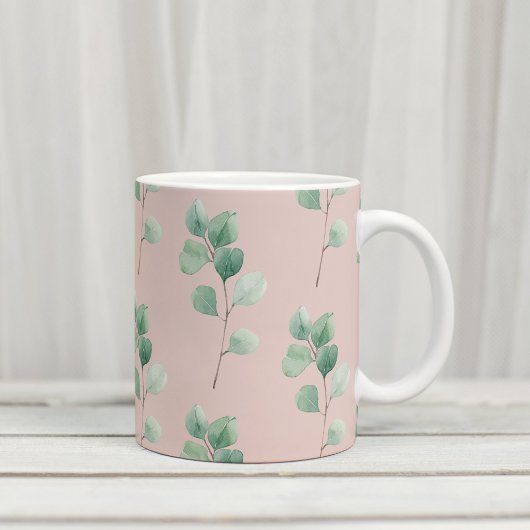 Moderne Wasserfarben-Blätter-Muster  Kaffeetasse