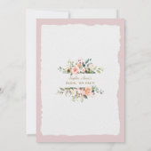 Moderne Wasserfarben Blume Bridal Tee Party Einladung (Rückseite)