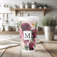 Moderne Wasserfarben-Blumen monogrammiert