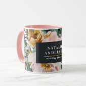 Moderne Wasserfarben Blumen und Blattwerk elegant Tasse (Vorderseite Links)