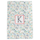 Moderne Wasserfarben Botanisches Muster Mittlere Geschenktüte (Rückseite)