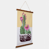 Moderne Wasserfarben Cactus Garden Wandteppich Mit Holzrahmen (Gewinkelt)
