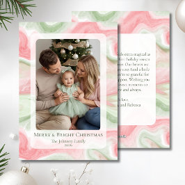 Moderne Wasserfarben-Festtags-Fotokarte Feiertagskarte