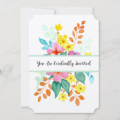 Moderne Wasserfarben Florals in hellen Farben Einladung (Vorderseite)
