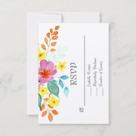 Moderne Wasserfarben Florals in lebhaften Farben Dankeskarte