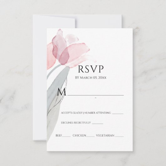 Moderne Wasserfarben Frühlingspinsel  RSVP Karte (Vorderseite)