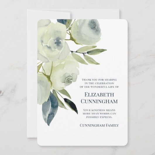 Moderne Wasserfarben-Gedenkstätte Danke Karte (Vorderseite)