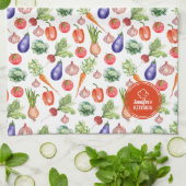 Moderne Wasserfarben Gemüse Küche Geschirrtuch (Gefaltet)