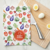 Moderne Wasserfarben Gemüse Küche Geschirrtuch (Viertel Falte)