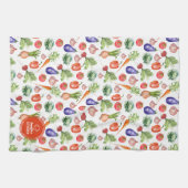 Moderne Wasserfarben Gemüse Küche Geschirrtuch (Horizontal)