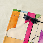 Moderne Wasserfarben Geometrisch Abstrakt Strandtuch (Beispiel)