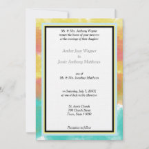 Moderne Wasserfarben Gerahmte Hochzeit