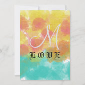 Moderne Wasserfarben Gerahmte Hochzeit Einladung (Rückseite)