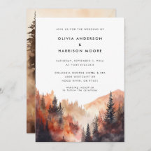 Moderne Wasserfarben Herbst Hochzeit im Freien