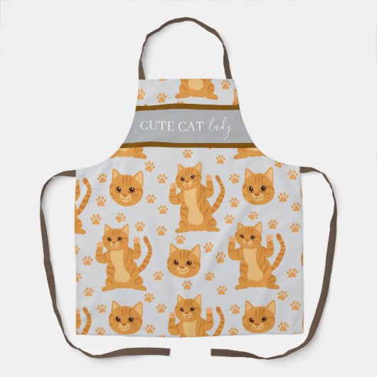 Moderne Wasserfarben-Katzenfrau-Design-Schürze Schürze (Vorderseite)