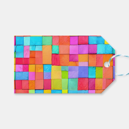 Moderne Wasserfarben Kunst Abstrakte Farben Spaß Geschenkanhänger (Vorderseite (Horizontal))