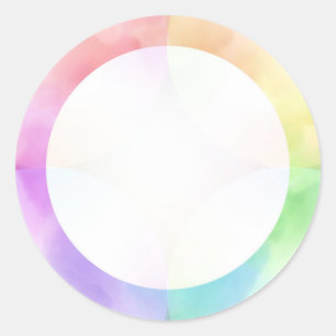 Moderne Wasserfarben-Kunst Trendy Elegant Blank Runder Aufkleber