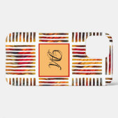 Moderne Wasserfarben Kunststreifenmuster Case-Mate iPhone Hülle (Rückseite (Horizontal))