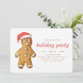 Moderne Wasserfarben-Lebkuchen-Menschenfeier Einladung (Stehend Vorderseite)