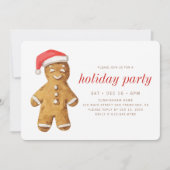 Moderne Wasserfarben-Lebkuchen-Menschenfeier Einladung (Vorderseite)