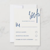 Moderne Wasserfarben Lemon Blue & Yellow Wedding RSVP Karte (Vorderseite)
