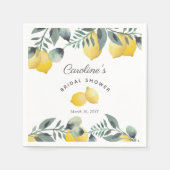 Moderne Wasserfarben Lemons & Grünes Brautparty Serviette (Vorderseite)