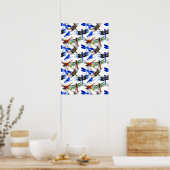 Moderne Wasserfarben-Libellen-Wandkunstposter Poster (Küche)