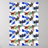 Moderne Wasserfarben-Libellen-Wandkunstposter Poster (Vorne)