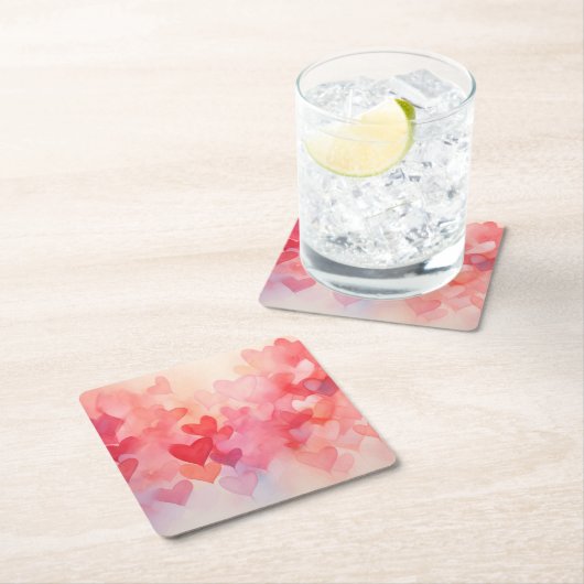 Moderne Wasserfarben Muster Red Orange Rechteckiger Pappuntersetzer (Vor Ort)