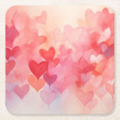 Moderne Wasserfarben Muster Red Orange Rechteckiger Pappuntersetzer (Vorderseite)